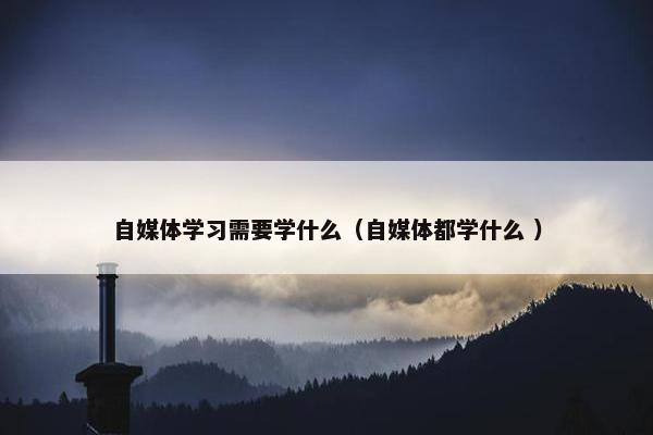 自媒体学习需要学什么（自媒体都学什么 ）