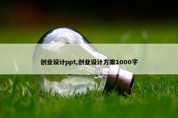 创业设计ppt,创业设计方案1000字