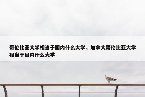 哥伦比亚大学相当于国内什么大学，加拿大哥伦比亚大学相当于国内什么大学