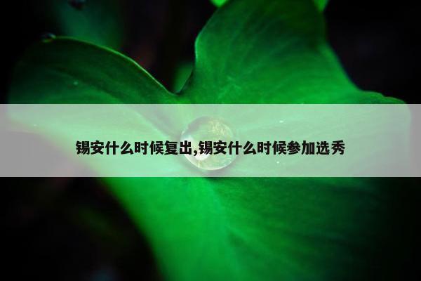 锡安什么时候复出,锡安什么时候参加选秀