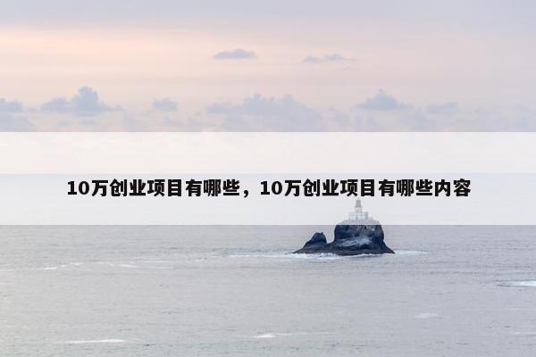 10万创业项目有哪些，10万创业项目有哪些内容