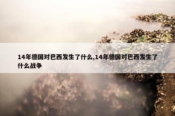 14年德国对巴西发生了什么,14年德国对巴西发生了什么战争