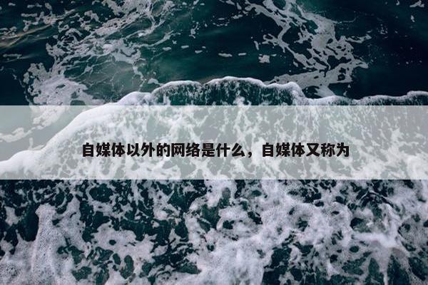 自媒体以外的网络是什么，自媒体又称为