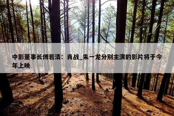 中影董事长傅若清：肖战_朱一龙分别主演的影片将于今年上映