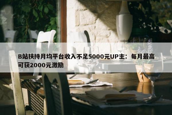 B站扶持月均平台收入不足5000元UP主：每月最高可获2000元激励