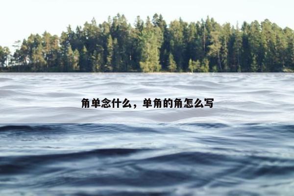 角单念什么，单角的角怎么写