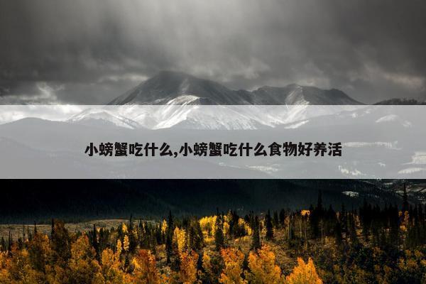 小螃蟹吃什么,小螃蟹吃什么食物好养活