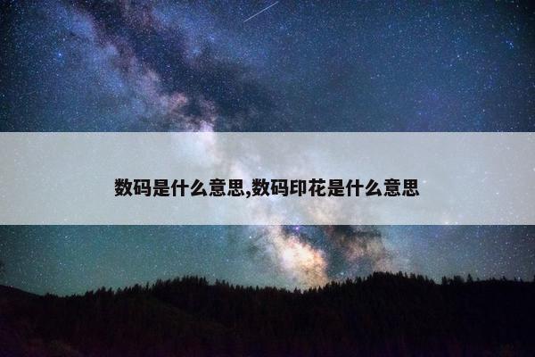 数码是什么意思,数码印花是什么意思