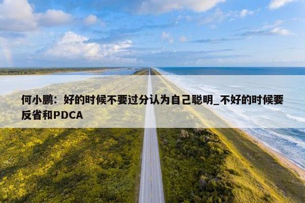 何小鹏：好的时候不要过分认为自己聪明_不好的时候要反省和PDCA