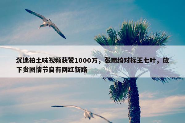 沉迷拍土味视频获赞1000万，张雨绮对标王七叶，放下贵圈情节自有网红新路