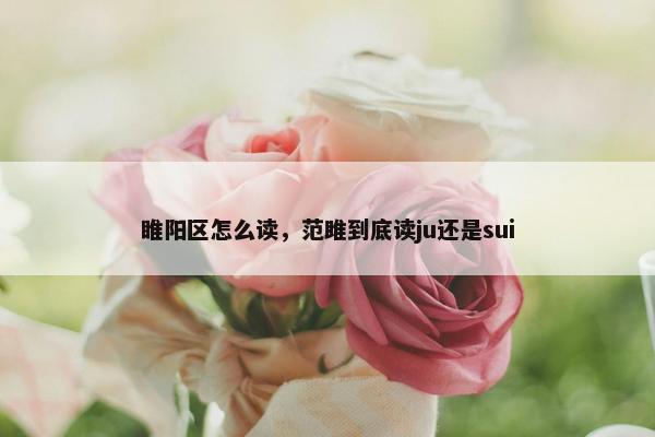 睢阳区怎么读，范雎到底读ju还是sui