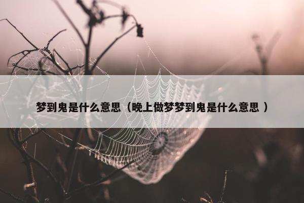 梦到鬼是什么意思（晚上做梦梦到鬼是什么意思 ）