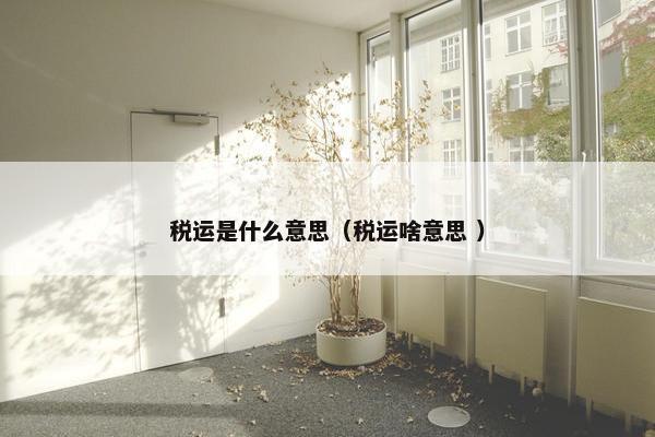 税运是什么意思（税运啥意思 ）