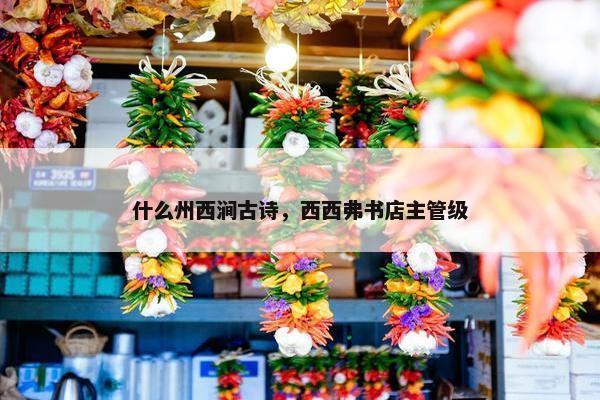 什么州西涧古诗，西西弗书店主管级