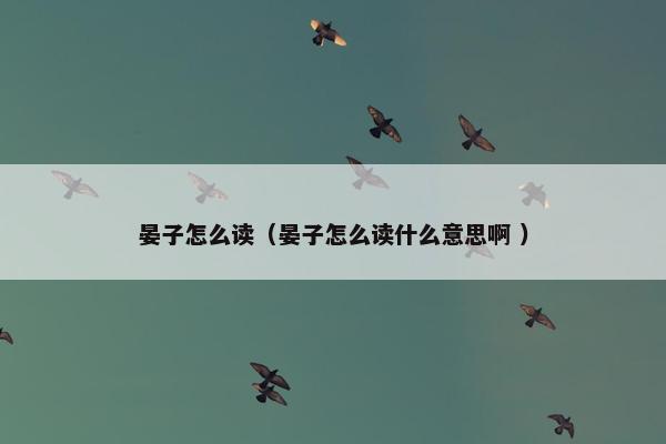 晏子怎么读（晏子怎么读什么意思啊 ）