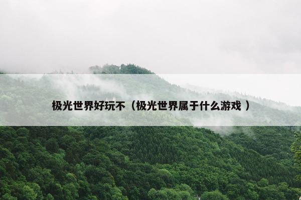 极光世界好玩不（极光世界属于什么游戏 ）