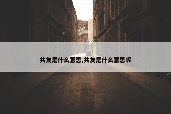 共友是什么意思,共友是什么意思呢