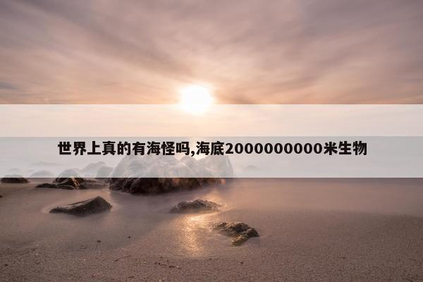 世界上真的有海怪吗,海底2000000000米生物