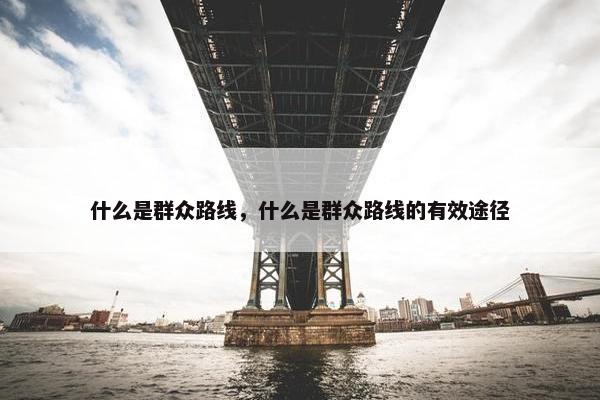 什么是群众路线，什么是群众路线的有效途径