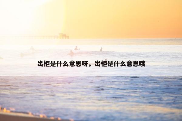 出柜是什么意思呀，出柜是什么意思哦