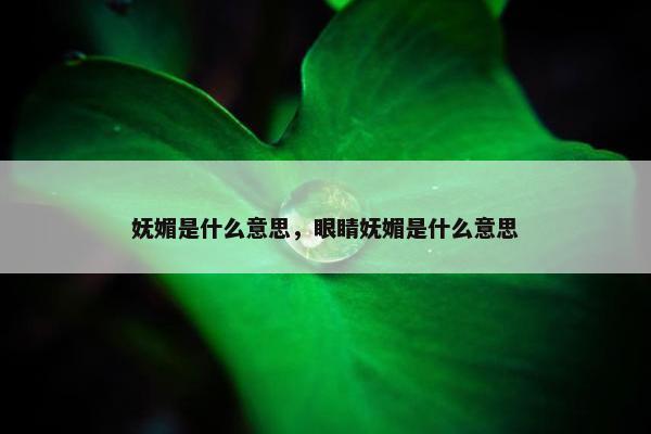 妩媚是什么意思，眼睛妩媚是什么意思