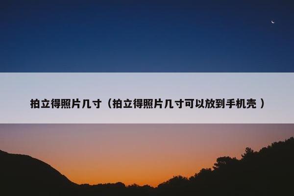 拍立得照片几寸（拍立得照片几寸可以放到手机壳 ）