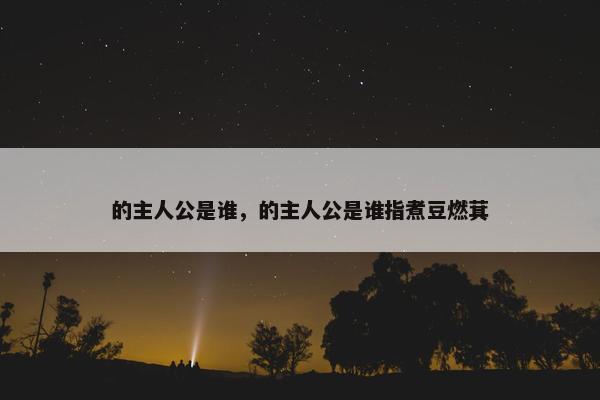 的主人公是谁，的主人公是谁指煮豆燃萁