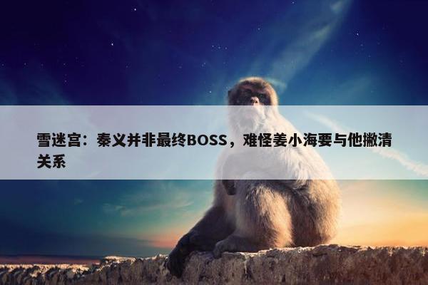 雪迷宫：秦义并非最终BOSS，难怪姜小海要与他撇清关系