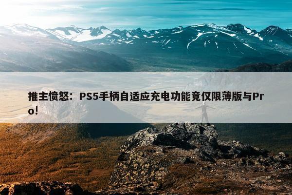 推主愤怒：PS5手柄自适应充电功能竟仅限薄版与Pro!