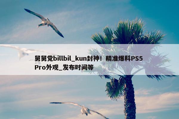 舅舅党billbil_kun封神！精准爆料PS5 Pro外观_发布时间等