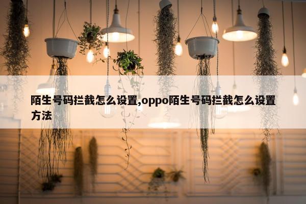 陌生号码拦截怎么设置,oppo陌生号码拦截怎么设置方法