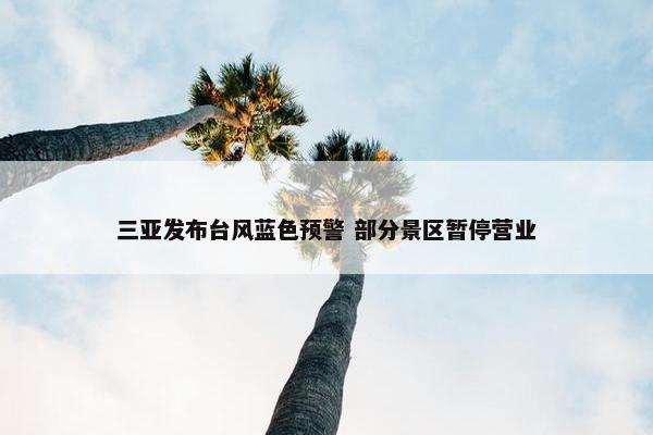 三亚发布台风蓝色预警 部分景区暂停营业