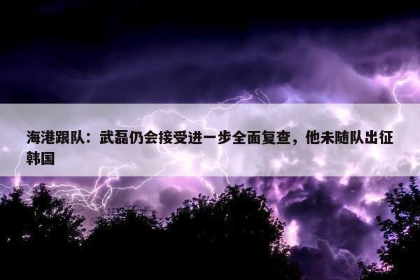 海港跟队：武磊仍会接受进一步全面复查，他未随队出征韩国