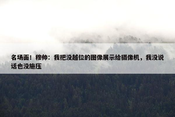 名场面！穆帅：我把没越位的图像展示给摄像机，我没说话也没施压