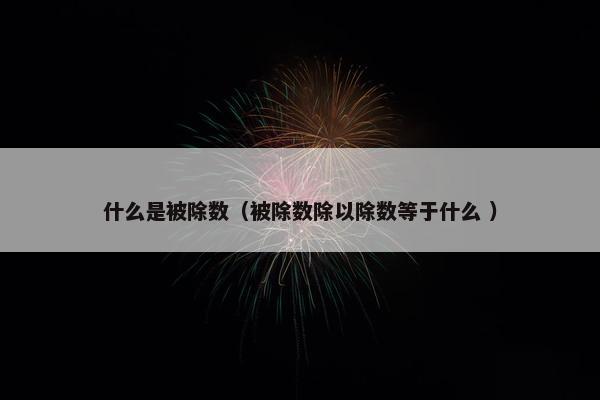 什么是被除数（被除数除以除数等于什么 ）