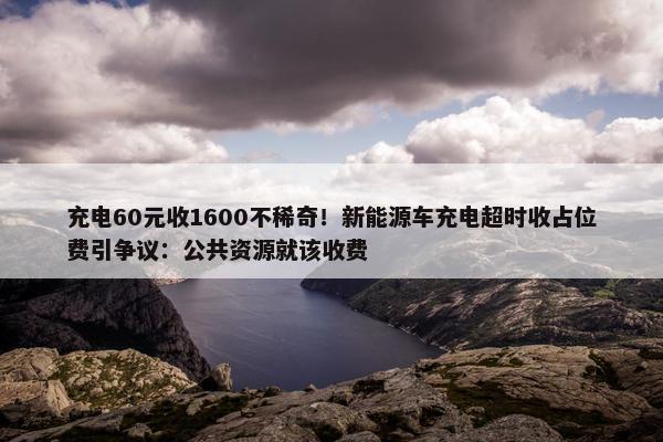 充电60元收1600不稀奇！新能源车充电超时收占位费引争议：公共资源就该收费