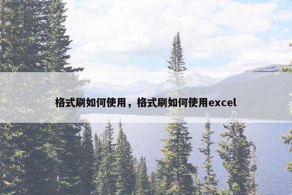 格式刷如何使用，格式刷如何使用excel