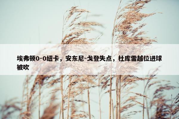 埃弗顿0-0纽卡，安东尼-戈登失点，杜库雷越位进球被吹