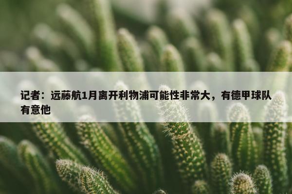 记者：远藤航1月离开利物浦可能性非常大，有德甲球队有意他