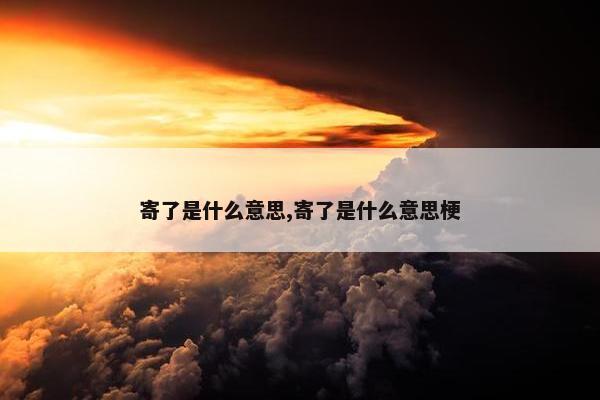 寄了是什么意思,寄了是什么意思梗