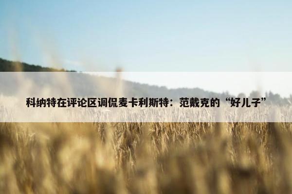 科纳特在评论区调侃麦卡利斯特：范戴克的“好儿子”