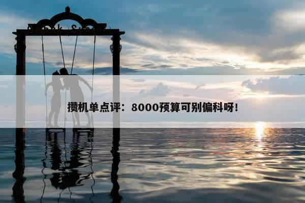 攒机单点评：8000预算可别偏科呀！