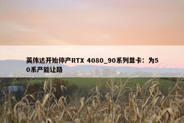 英伟达开始停产RTX 4080_90系列显卡：为50系产能让路