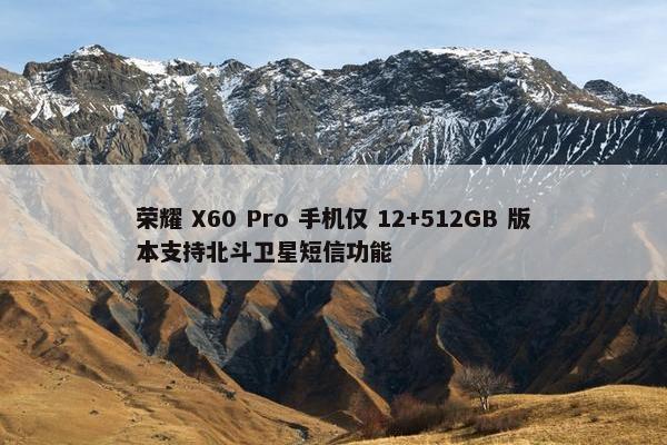 荣耀 X60 Pro 手机仅 12+512GB 版本支持北斗卫星短信功能