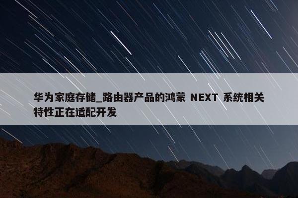 华为家庭存储_路由器产品的鸿蒙 NEXT 系统相关特性正在适配开发