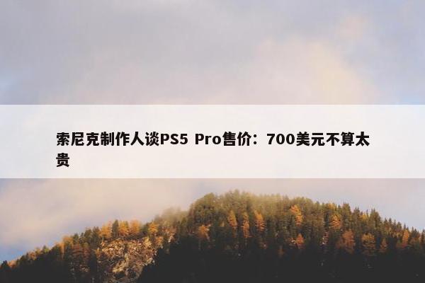 索尼克制作人谈PS5 Pro售价：700美元不算太贵