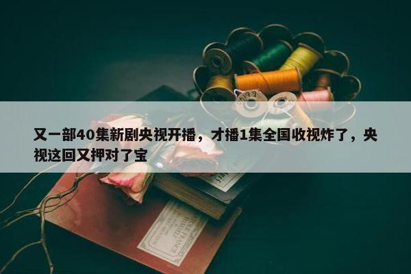 又一部40集新剧央视开播，才播1集全国收视炸了，央视这回又押对了宝