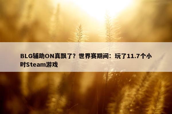 BLG辅助ON真飘了？世界赛期间：玩了11.7个小时Steam游戏