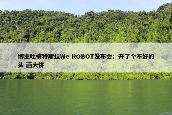 博主吐槽特斯拉We ROBOT发布会：开了个不好的头 画大饼