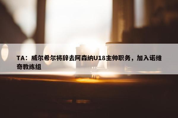 TA：威尔希尔将辞去阿森纳U18主帅职务，加入诺维奇教练组